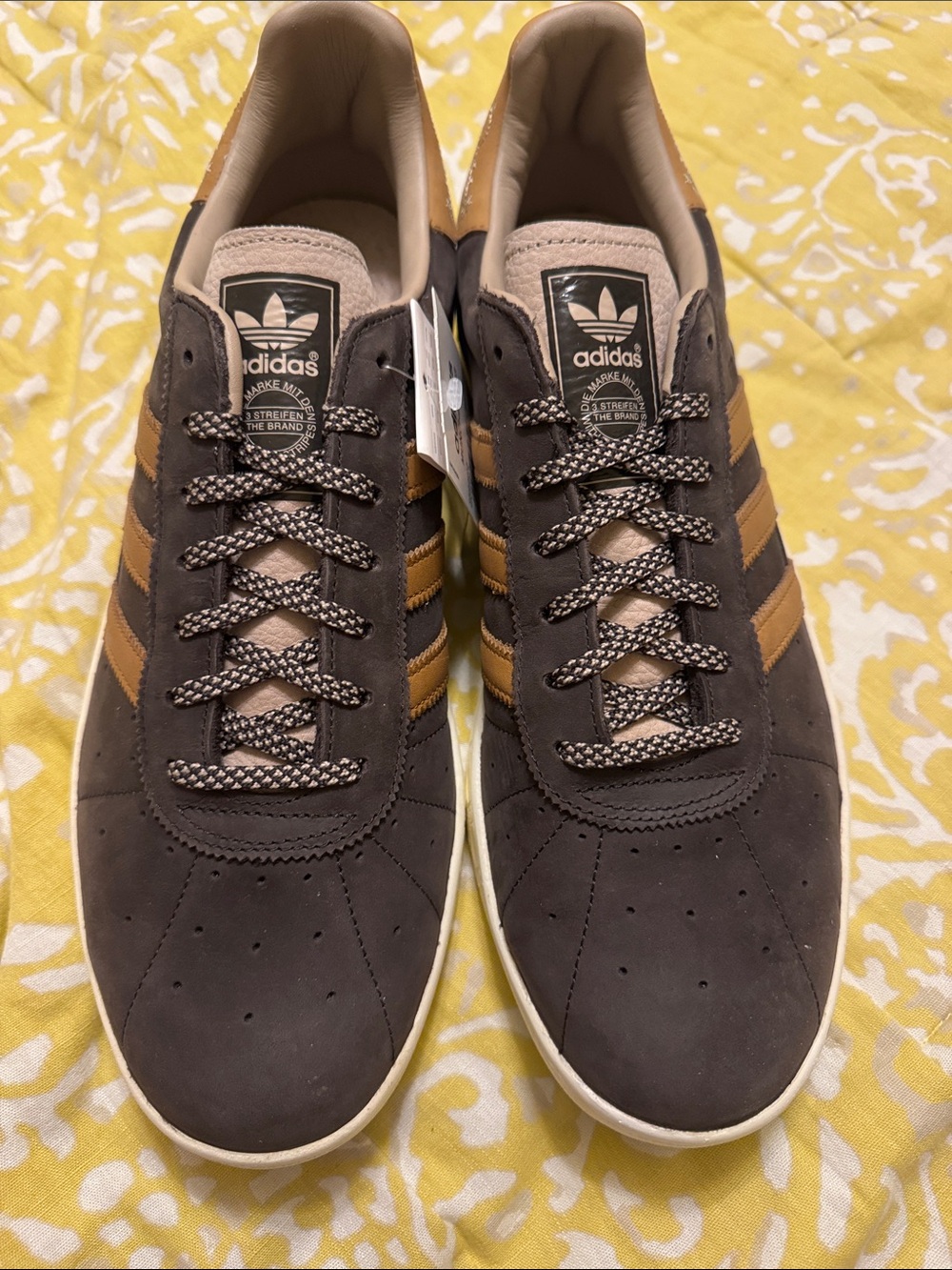 adidas Men’s Brown Suede Sneakers with Tan Stripes